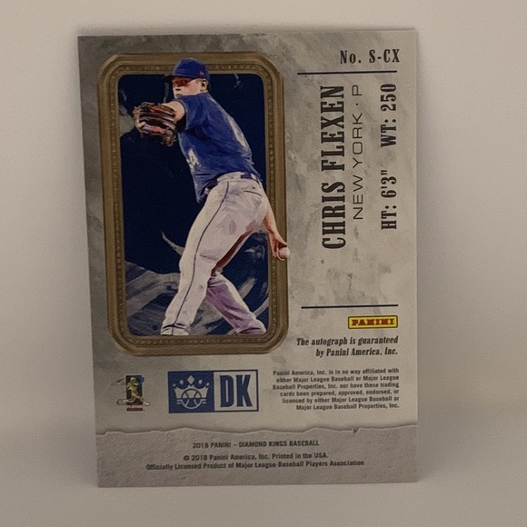 2018 Panini Diamond Kings Auto Chris Flexen NY Mets #S-CX (014) - Picture 2 of 2
